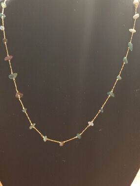 Genuine Multi Stone Delicate 28" Necklace